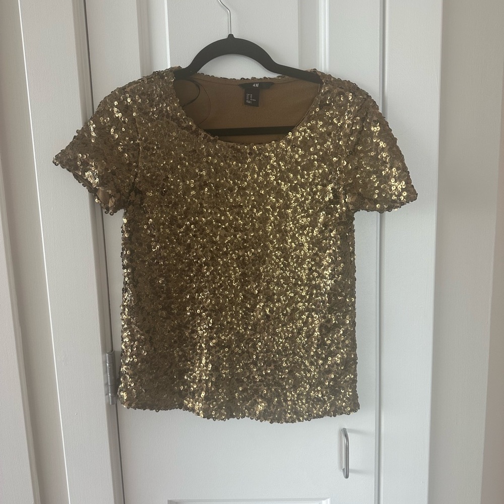 HM Gold Sequins Top / Size XS